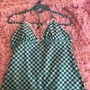 Green / White Ruffle Tankini XL